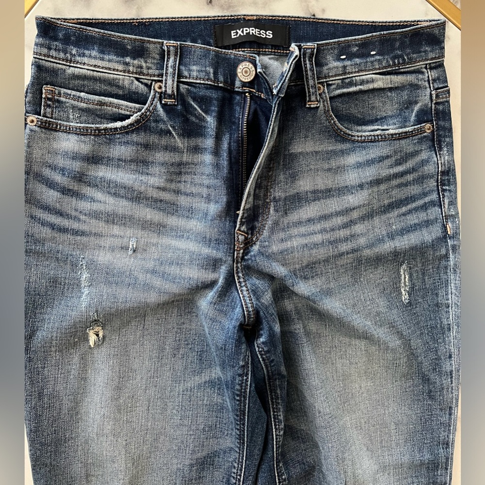 EXPRESS Girlfriend High Rise Stretch Ripped Jeans Size: 4 - Picture 8 of 13